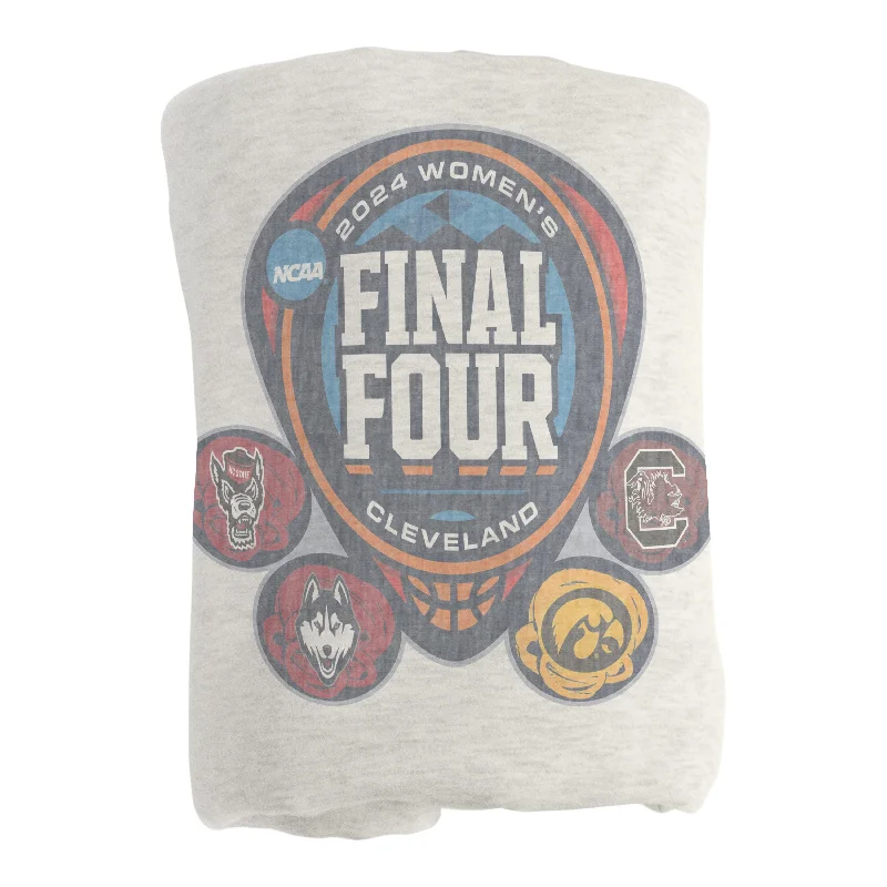 All-In-One Team Home Textiles Sets for Complete Room Makeovers-2024 Women's Basketball Final 4 Teams Sublimated Sweatshirt Blanket