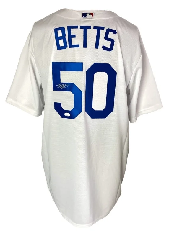 Classic Striped Baseball Jersey for Throwback Vibes-Mookie Betts Signed Los Angeles Dodgers Nike Replica Baseball Jersey JSA