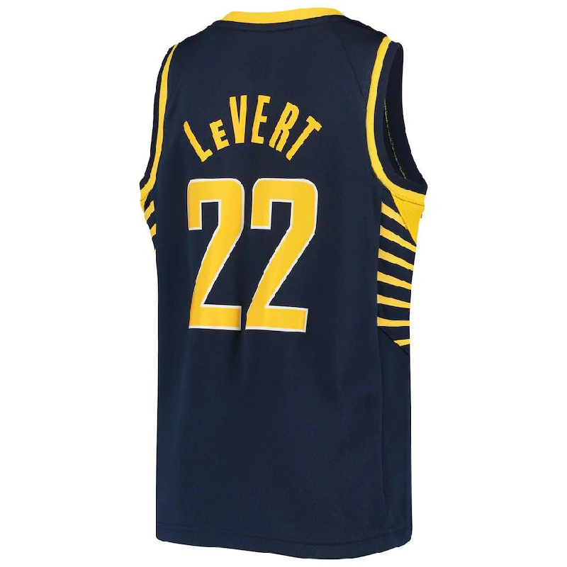 Durable Basketball Jersey for Competitive Play-IN.Pacers #22 Caris LeVert 2020-21 Swingman Jersey Navy Icon Edition Stitched American Basketball Jersey