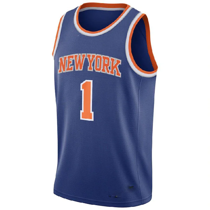 Lightweight Basketball Jersey for Full Movement-NY.Knicks #1 Obi Toppin 2020  Draft First Round Pick Swingman Jersey Royal Icon Edition Stitched American Basketball Jersey