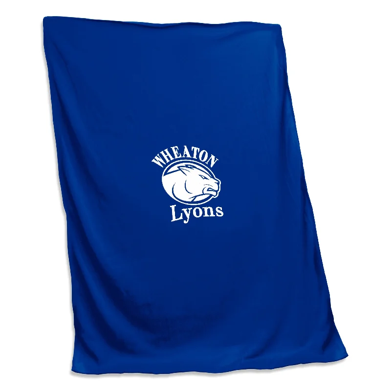 Team Home Textiles with Eco-Friendly Fabrics for Conscious Fans-Wheaton College (MA) Screened Sweatshirt Blanket