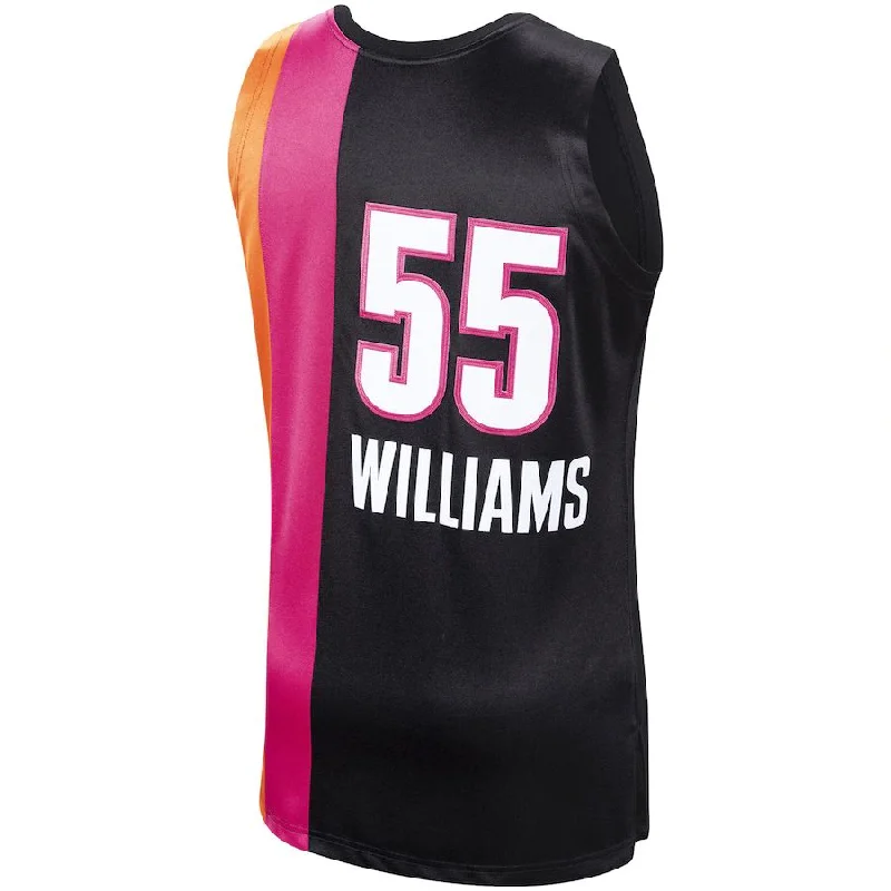 Street Style Basketball Jersey for Trendy Looks-M.Heat #55 Jason Williams Mitchell & Ness 2005-06 Hardwood Classics Swingman Jersey Icon Edition Black Stitched American Basketball Jersey