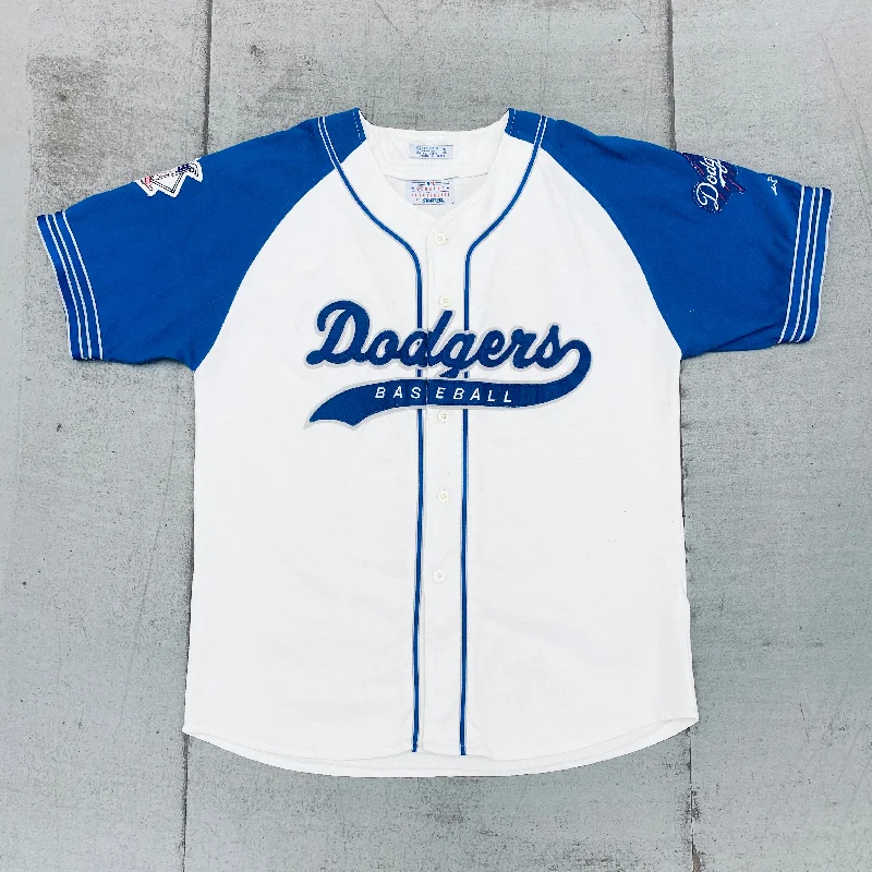 Vintage Baseball Jersey for Classic Style-Los Angeles Dodgers: 1990's Stitched Script Spellout Starter Baseball Jersey (XL)