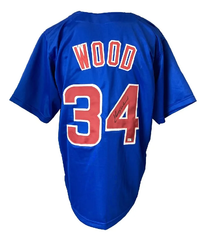 Premium Cotton Baseball Jersey for Everyday Wear-Kerry Wood Chicago Signed Blue Baseball Jersey Sports Integrity