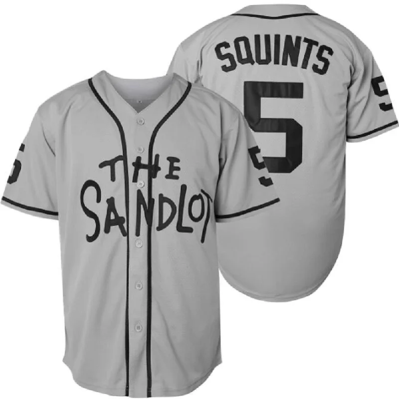 Baseball Jersey with Bold Team Colors-The Sandlot #5 Michael Squints Men Stitched Movie Baseball Jersey Gray Color