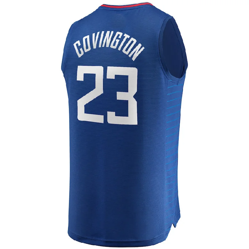 Lightweight Basketball Jersey for Full Movement-LA.Clippers #23 Robert Covington Fanatics Branded 2021-22 Fast Break Replica Jersey Icon Edition Royal Stitched American Basketball Jersey