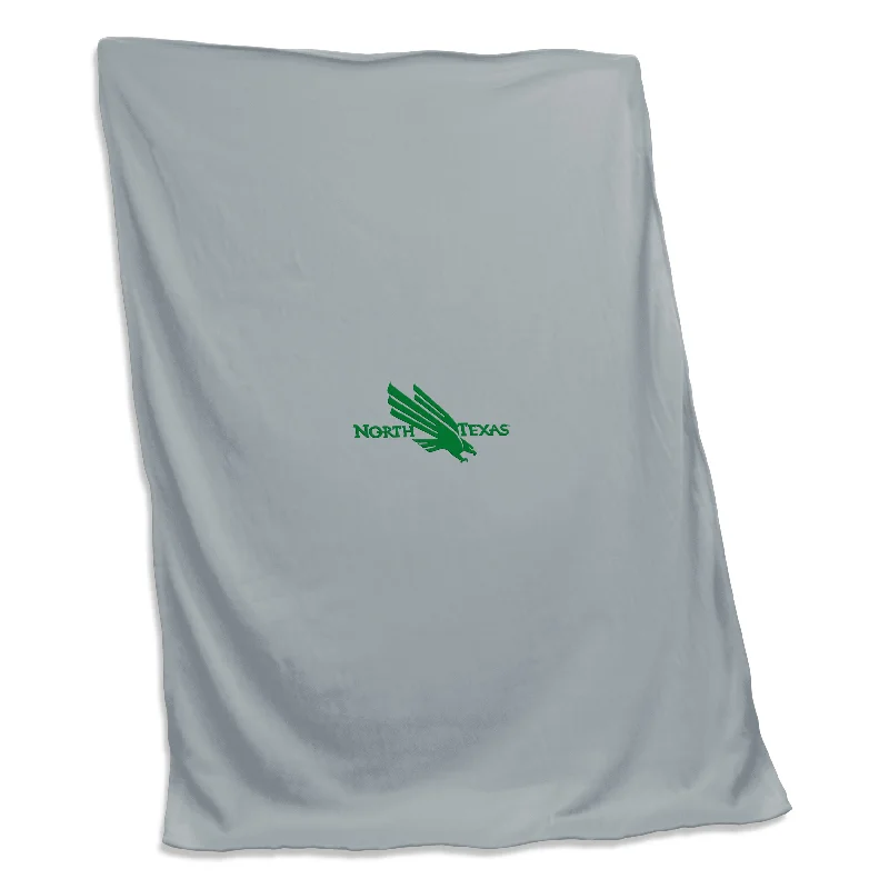 Official Team Home Textiles for Collectors and Fans-North Texas Gray Screened Sweatshirt Blanket