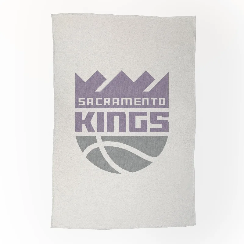 Personalized Team Home Textiles for Custom Bedrooms and Living Rooms-Sacramento Kings Oversized Logo Sublimated Sweatshirt Blanket