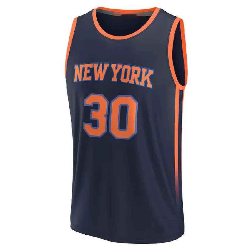 Basketball Jersey with Breathable Mesh Inserts for Comfort-NY.Knicks #30 Julius Randle Fanatics Branded 2022-23 Fast Break Replica Jersey Statement Edition Navy Stitched American Basketball Jersey