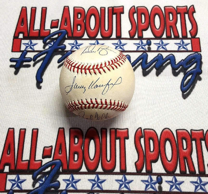 Baseball for Little League Players with Safe Construction-Sandy Koufax, Nolan Ryan, and Bob Feller Authentic Signed Baseball Autographed JSA/LOA-