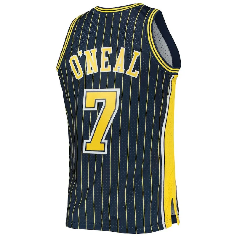 Premium Cotton Basketball Jersey for Comfort-IN.Pacers #7 Jermaine O'Neal Mitchell & Ness 2003-04 Hardwood Classics Swingman Jersey Navy Stitched American Basketball Jersey