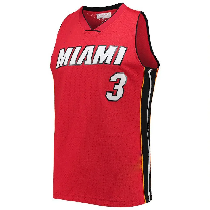 Performance Basketball Jersey for High-Level Play-M.Heat #3 Dwyane Wade Mitchell & Ness Big & Tall Hardwood Classics 2005-06 Swingman Jersey Red Stitched American Basketball Jersey