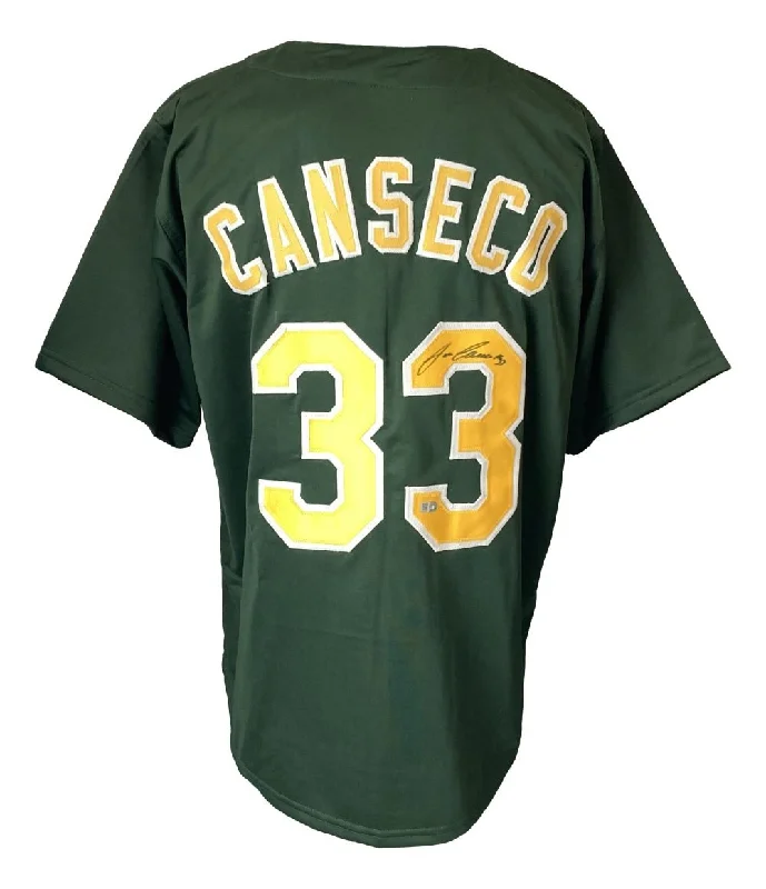 Casual Baseball Jersey for Everyday Comfort-Jose Canseco Oakland Signed Green Baseball Jersey Sports Integrity