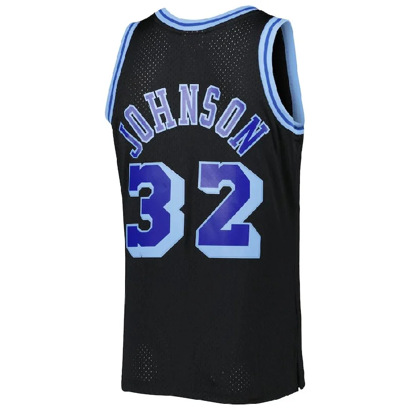 Sports Basketball Jersey with Moisture-Wicking Technology-LA.Lakers #32 Magic Johnson Mitchell & Ness 1984-85 Hardwood Classics Reload 3.0 Swingman Jersey Black Stitched American Basketball Jersey