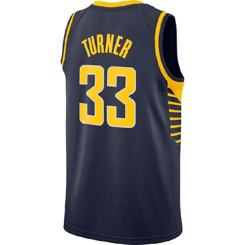 Personalized Basketball Jersey for Men and Women-IN.Pacers #33 Myles Turner Swingman Jersey Navy Icon Edition Stitched American Basketball Jersey