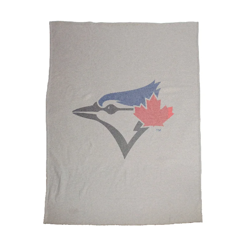 Team Home Textiles for Sports-Themed Rooms and Apartments-Toronto Blue Jays Oversized Logo Sublimated Sweatshirt Blanket