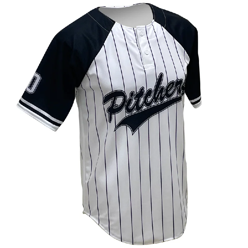 Team Baseball Jersey with Embroidered Logo-SBL 1046 - 2-Button Baseball Jersey