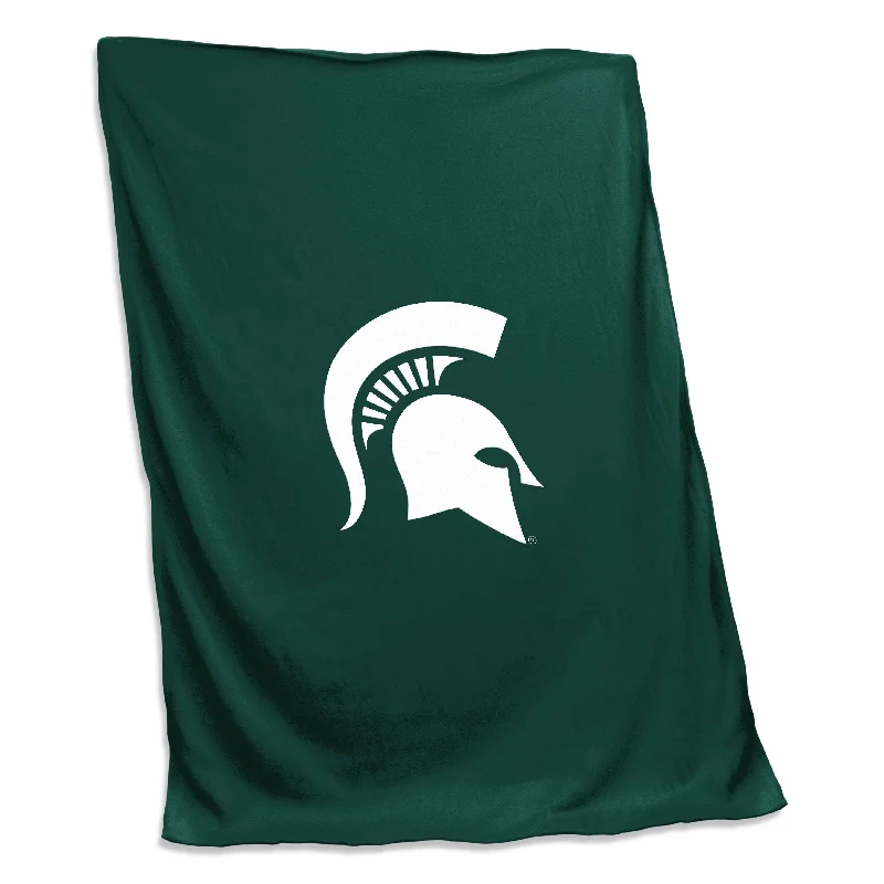 Team Home Textiles with Large Team Logos for Bold Statements-Michigan State Screened Sweatshirt Blanket