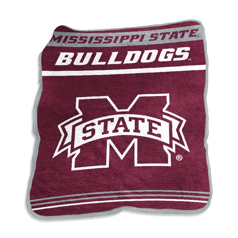 Team Home Textiles for Game Rooms with Full Sports Coverage-MISSISSIPPI STATE Gameday Raschel Throw