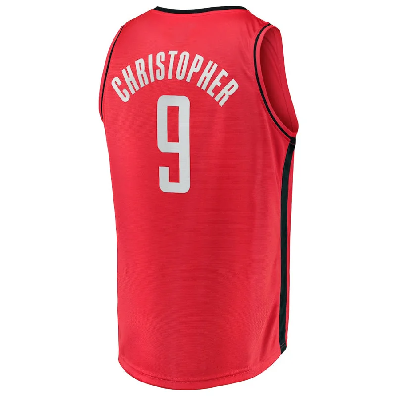 Sports Basketball Jersey with Moisture-Wicking Technology-H.Rockets #9 Josh Christopher Fanatics Branded 2021-22 Fast Break Replica Jersey Icon Edition Red Stitched American Basketball Jersey