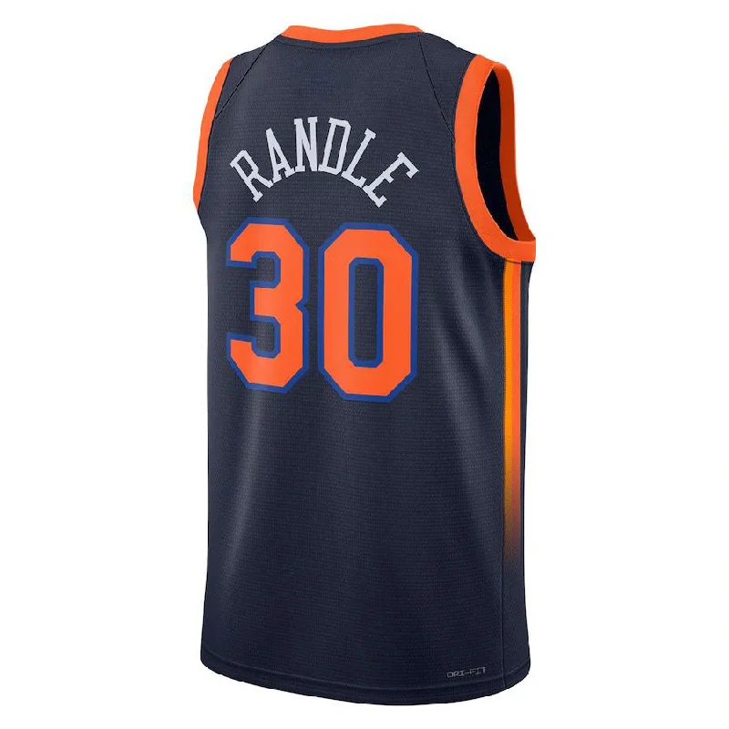 Modern Basketball Jersey with Bold Lettering and Graphics-NY.Knicks #30 Julius Randle Jordan Brand 2022-23 Statement Edition Swingman Jersey Navy Stitched American Basketball Jersey