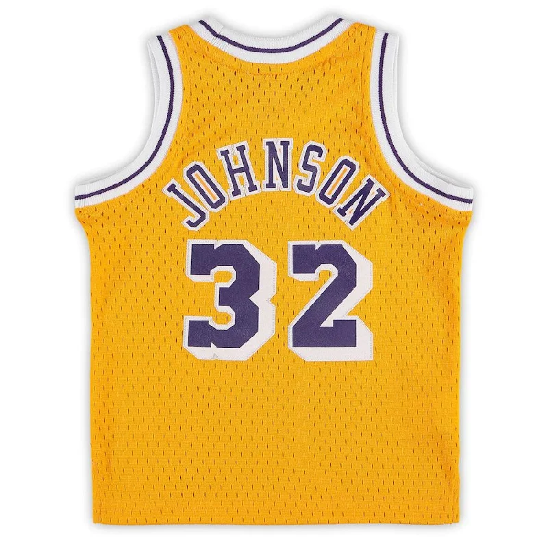 Basketball Jersey with Pockets for Convenience-LA.Lakers #32 Magic Johnson Mitchell & Ness Infant Retired Player Jersey Gold Stitched American Basketball Jersey