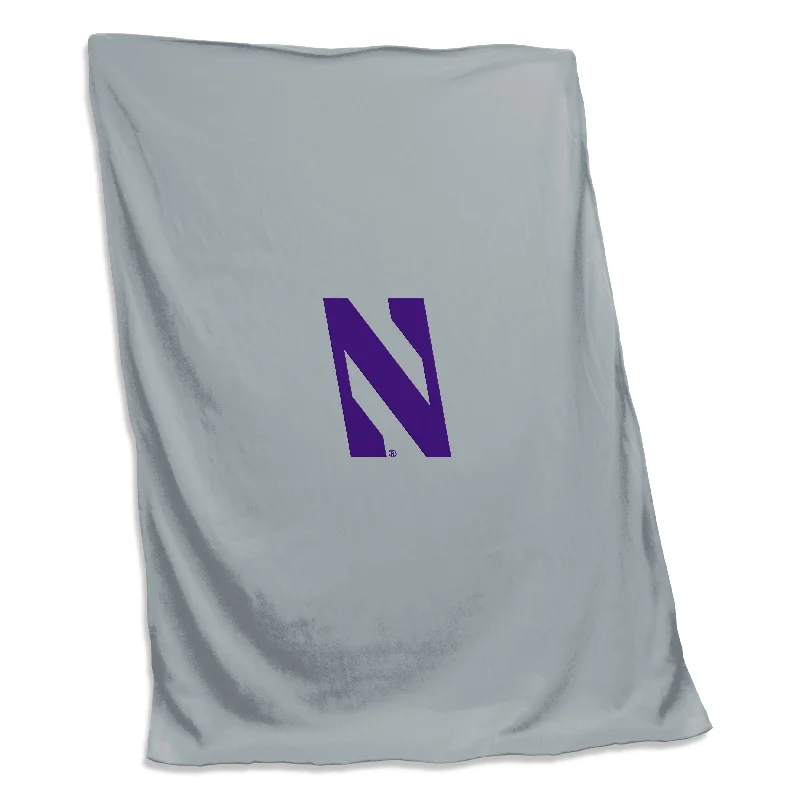 Affordable Team Home Textiles for Fans on a Budget-Northwestern Screened Sweatshirt Blanket