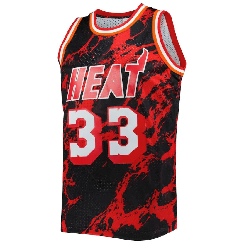 Lightweight Basketball Jersey for Travel and Game Days-M.Heat #33 Alonzo Mourning Mitchell & Ness 1996-97 Hardwood Classics Marble Swingman Jersey Black Stitched American Basketball Jersey