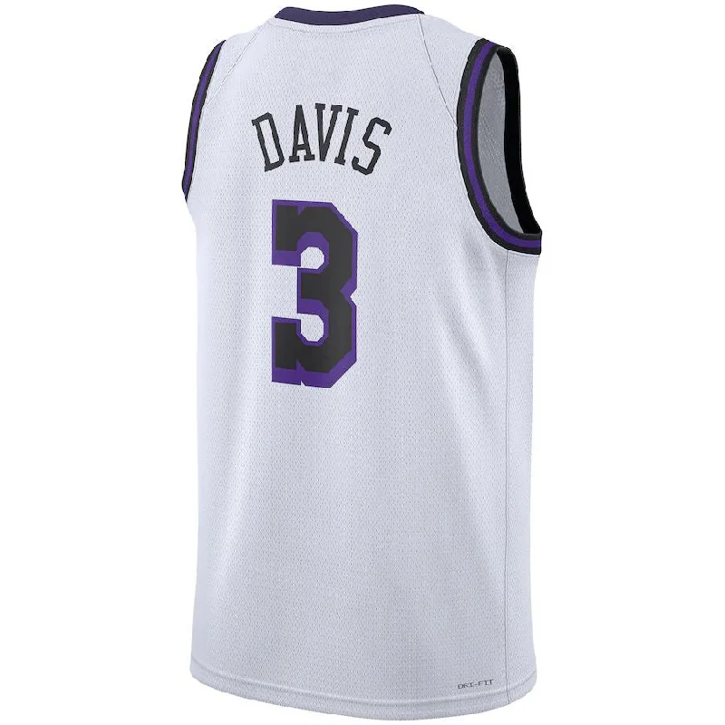 Customizable Basketball Jersey for Your Team-LA.Lakers #3 Anthony Davis Unisex 2022-23 Swingman Jersey City Edition White Stitched American Basketball Jersey