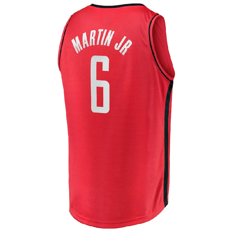 Custom Sublimated Basketball Jersey for Professional Teams-H.Rockets #6 Kenyon Martin Jr. Fanatics Branded 2021-22 Fast Break Replica Jersey Icon Edition Red Stitched American Basketball Jersey