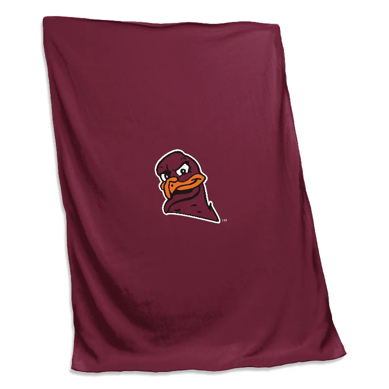 Soft and Cozy Team Home Textiles for Team Spirit Bedrooms-Virginia Tech Hokie Bird Screened Sweatshirt Blanket