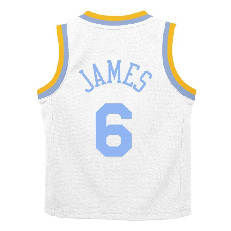 Lightweight Basketball Jersey for Fast Movement-LA.Lakers #6 LeBron James Toddler 2022-23 Swingman Jersey White Classic Edition Stitched American Basketball Jersey