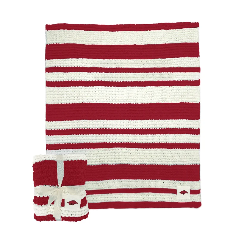 Team Home Textiles with Soft, Plush Materials for Maximum Comfort-Arkansas Cable Knit Throw 50x60