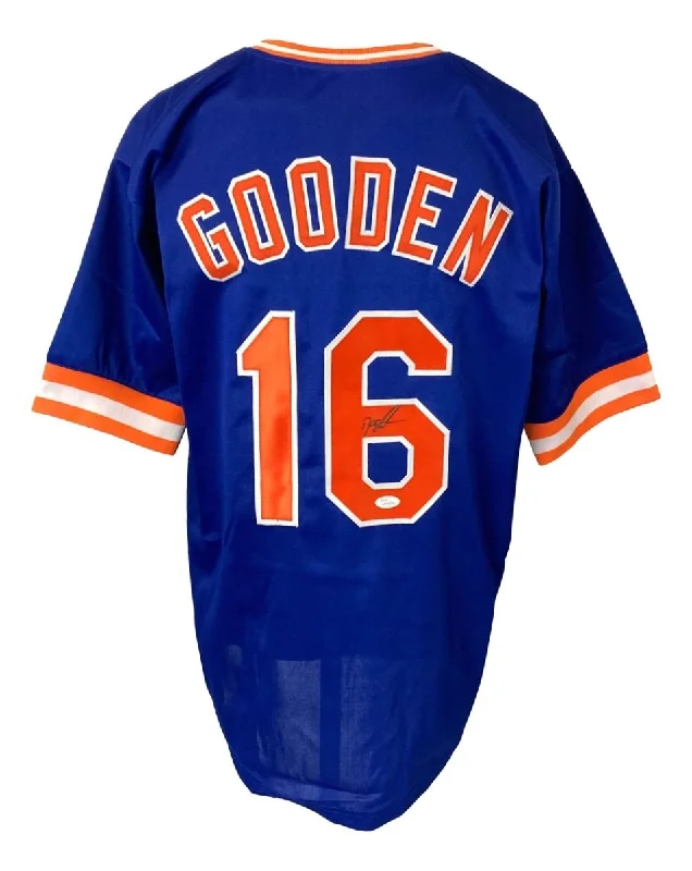 Lightweight Baseball Jersey for Fast-Paced Games-Dwight Doc Gooden New York Signed Blue Baseball Jersey JSA