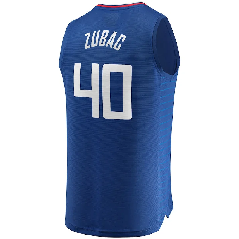 Soft Cotton Basketball Jersey for Maximum Comfort-LA.Clippers #40 Ivica Zubac Fanatics Branded 2021-22 Fast Break Replica Jersey Icon Edition Royal Stitched American Basketball Jersey