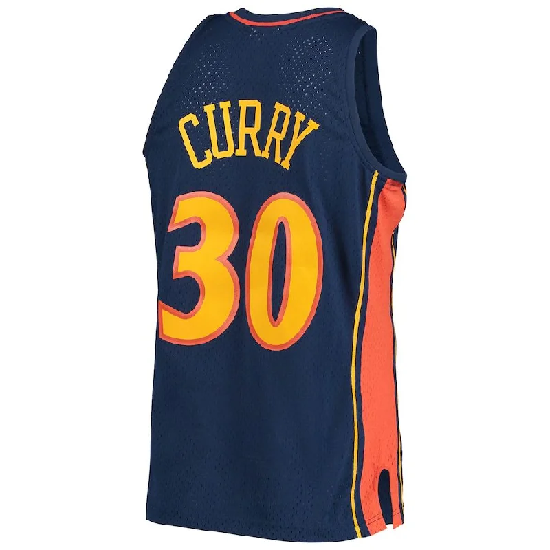 Sports Basketball Jersey with Moisture-Wicking Technology-G.State Warriors #30 Stephen Curry Mitchell & Ness 2009-10 Hardwood Classics Swingman Player Jersey Navy Stitched American Basketball Jersey