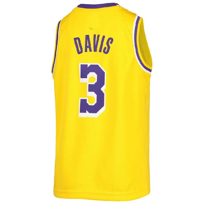 Street Style Basketball Jersey for Trendy Looks-LA.Lakers #3 Anthony Davis 2021-22 Diamond Swingman Jersey Gold Stitched American Basketball Jersey