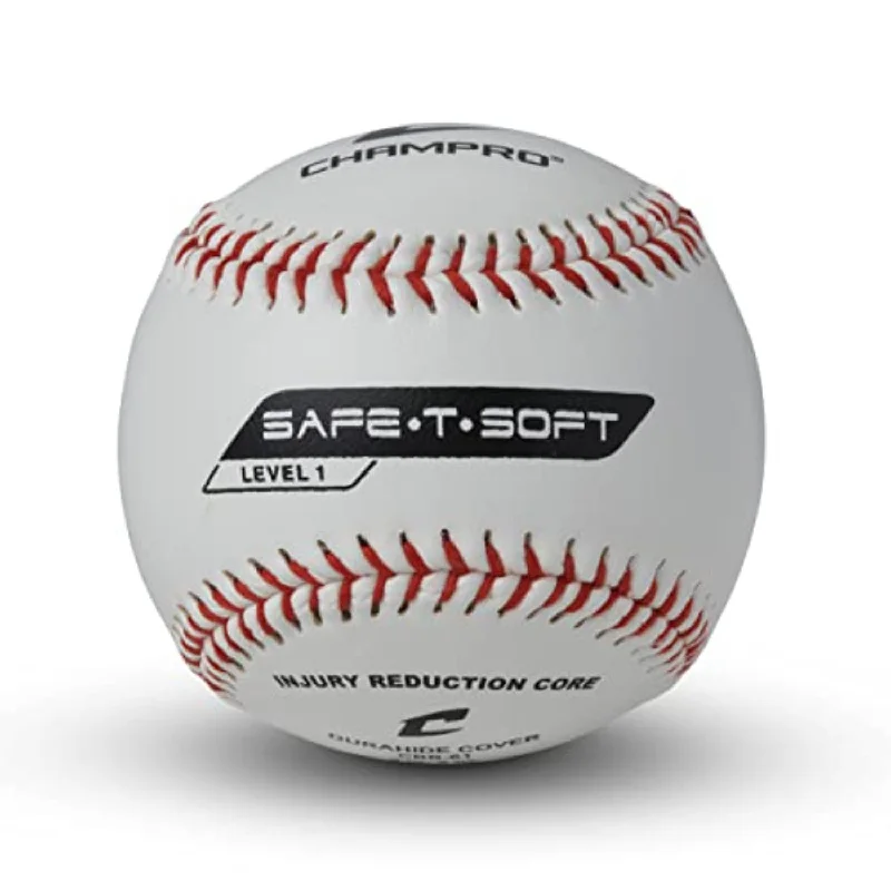 Baseball for Outdoor Fields and Tough Conditions-Champro CBB-61 Synthetic Cover Level 1 Safe-T-Soft Baseball - 1 Dozen