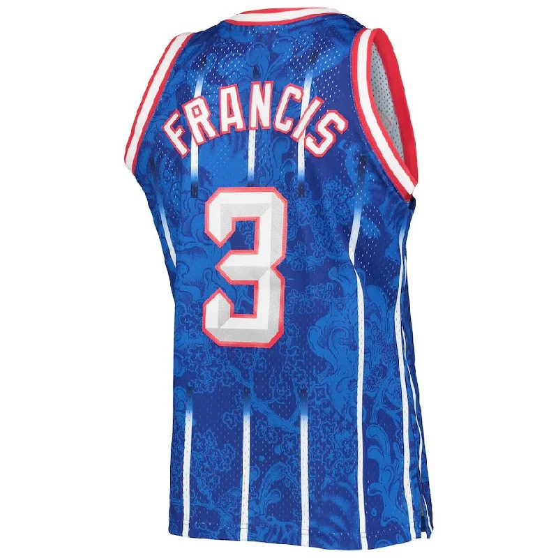 Basketball Jersey for High School and College Players-H.Rockets #3 Steve Francis Mitchell & Ness Hardwood Classics 1999-00 Lunar New Year Swingman Jersey Blue Stitched American Basketball Jersey