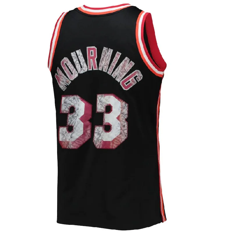 Basketball Jersey with Reflective Detailing for Visibility-M.Heat #33 Alonzo Mourning Mitchell & Ness 1996-97 Hardwood Classics 75th Anniversary Diamond Swingman Jersey Black Stitched American Basketball Jersey