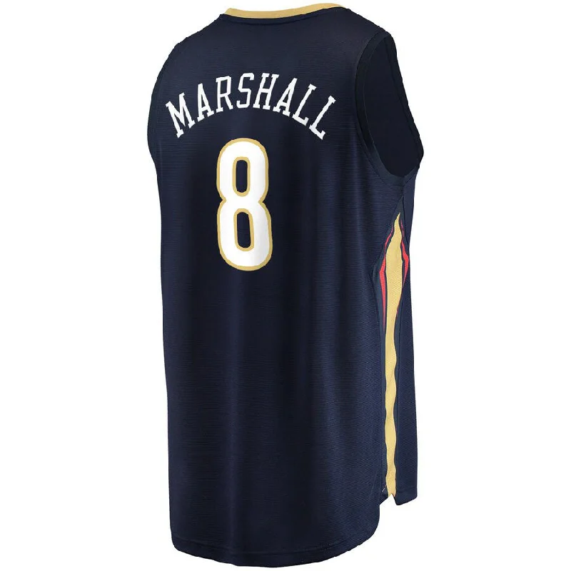 Custom Basketball Jersey for Team Players-NO.Pelicans #8 Naji Marshall Fanatics Branded  2021-22 Fast Break Replica Jersey  Icon Edition Navy Stitched American Basketball Jersey