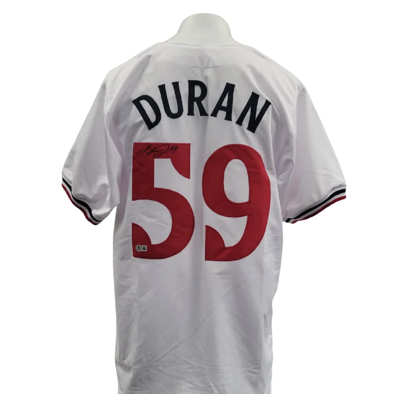 Casual Baseball Jersey for Relaxed Weekend Looks-Jhoan Duran Signed Custom White Baseball Jersey