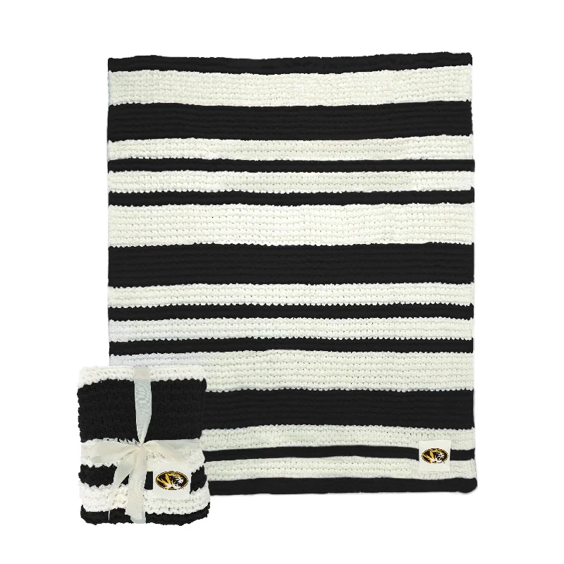 All-In-One Team Home Textiles Sets for Complete Room Makeovers-Missouri Cable Knit Throw 50x60