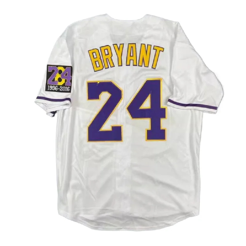 Stylish Throwback Baseball Jersey for Nostalgic Fans-Kobe Bryant Legend Jersey 8/24 Stitched Baseball Jersey White Color