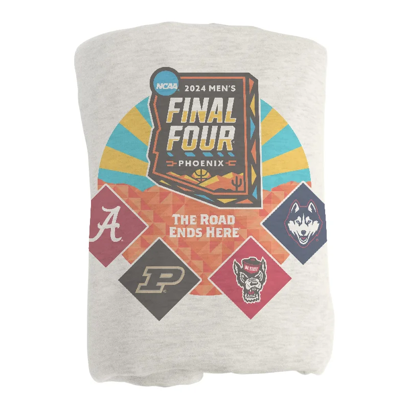 Custom Bedding Sets with Team Logos for Personalized Comfort-2024 Men's Basketball Final 4 Teams Sublimated Sweatshirt Blanket