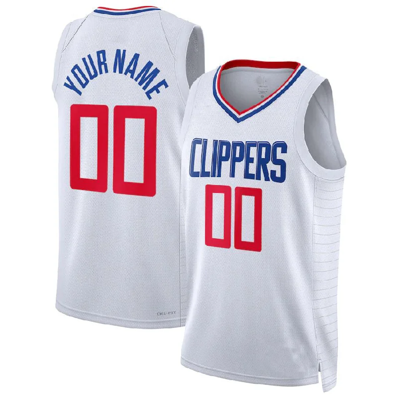 Basketball Jersey for Streetwear and Casual Looks-Custom LA.Clippers Unisex 2022-23 Swingman  White Association Edition Stitched Basketball Jersey