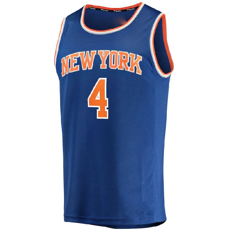 Premium Basketball Jersey for International Teams-NY.Knicks #4 Derrick Rose Fanatics Branded 2022-23 Fast Break Replica Jersey Blue Icon Edition Stitched American Basketball Jersey