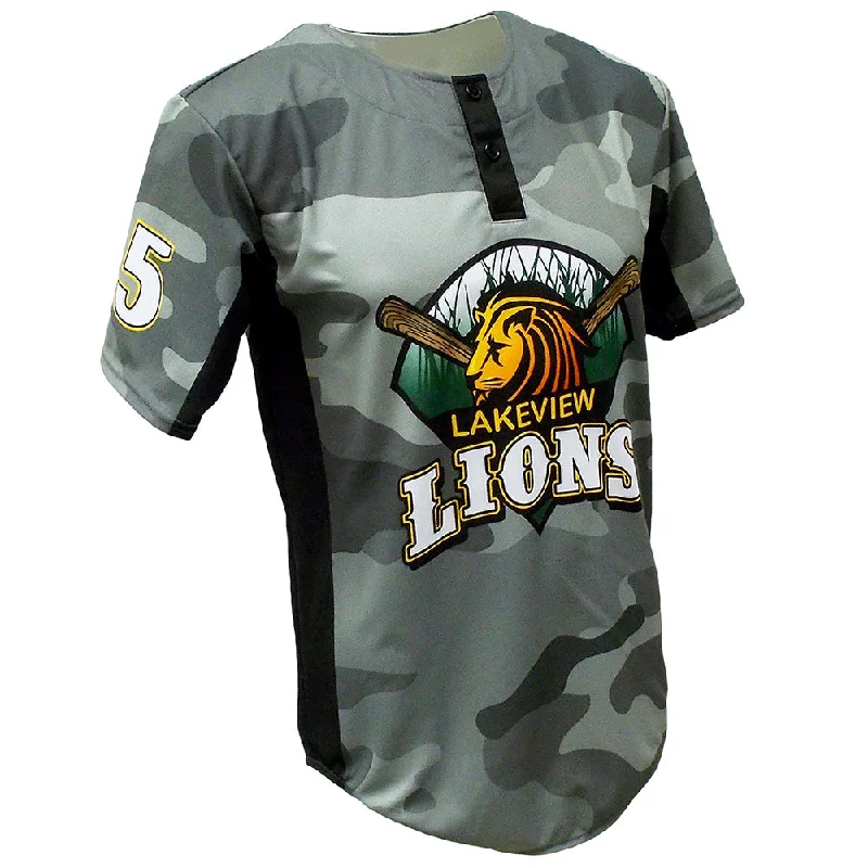 Mesh Baseball Jersey for Breathability and Comfort-SBL 1013Y - 2-Button Camo Baseball Jersey