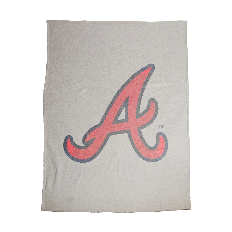 Custom Team Home Textiles for Holiday Gifts and Fanatics-Atlanta Braves Oversized Logo Sublimated Sweatshirt Blanket