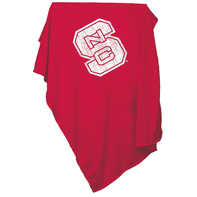 Custom Team Home Textiles for Holiday Gifts and Fanatics-NC State Sweatshirt Blanket (Screened)